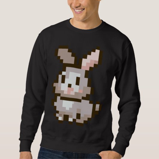cute Pixelated Easter Video Game Easter Bunny Gami Sweatshirt (Vorderseite)