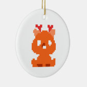 Cute pixeled deer baby playing cards drawstring ba keramik ornament (Rechts)