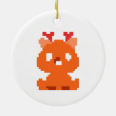 Cute pixeled deer baby playing cards drawstring ba keramik ornament (Hinten)