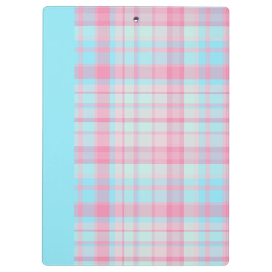 Cute plaid  pastel pink Daisy Notes Notebook  Klemmbrett (Rückseite)