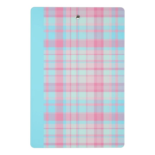 Cute plaid pastel pink Daisy Notes Notebook Mini Klemmbrett (Rückseite)