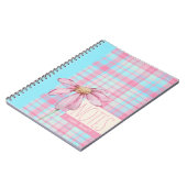 Cute plaid pastel pink Daisy Notes Notebook Notizblock (Linke Seite)