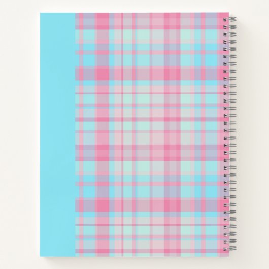 Cute plaid  pastel pink Daisy Notes Notebook  Notizblock (Rückseite)