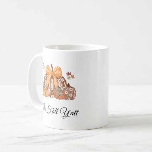 Cute Plaid Pumpkin Fall Decor Art Kaffeetasse (Vorderseite Links)