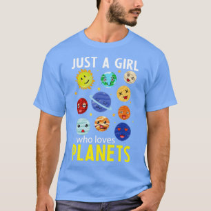 Cute Planets Girls Space Solar System Astronomy T-Shirt