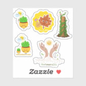 Cute Plant Pun Sticker Sheet Transferable (Blatt)