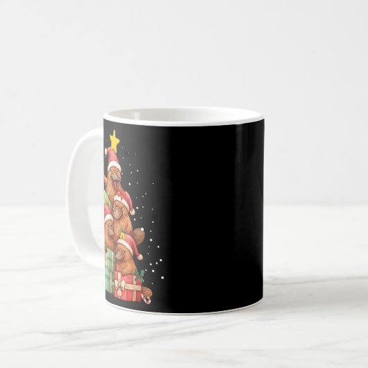 Cute Platypus Le Christmas Tree Xmas Hat Kaffeetasse (Vorderseite Links)