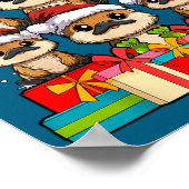 Cute Platypus Le Christmas Tree Xmas Hat Poster (Ecke)