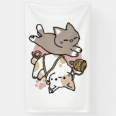 Cute Playful Cats Design – Fun Paws and Play Art Banner (Vertikal)
