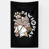 Cute Playful Cats Design – Fun Paws and Play Art Banner (Vertikal)