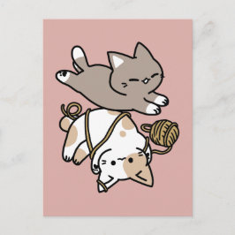 Cute Playful Cats Design – Fun Paws and Play Art Feiertagspostkarte