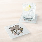 Cute Playful Cats Design – Fun Paws and Play Art Glasuntersetzer (Schrägansicht)