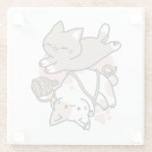Cute Playful Cats Design – Fun Paws and Play Art Glasuntersetzer (Rückseite)