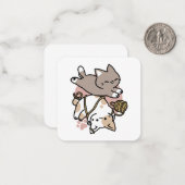 Cute Playful Cats Design – Fun Paws and Play Art Mitteilungskarte (Vorderseite/Rückseite Beispiel)