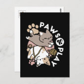 Cute Playful Cats Design – Fun Paws and Play Art Postkarte (Vorne/Hinten)