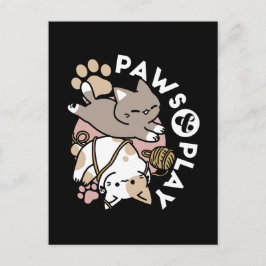 Cute Playful Cats Design – Fun Paws and Play Art Postkarte