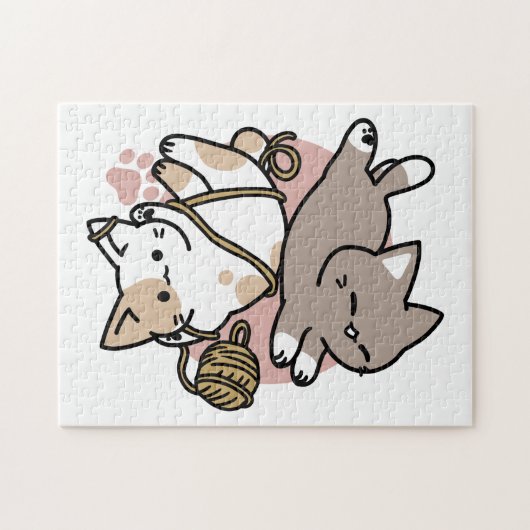 Cute Playful Cats Design – Fun Paws and Play Art Puzzle (Horizontal)