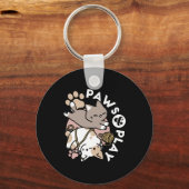 Cute Playful Cats Design – Fun Paws and Play Art Schlüsselanhänger (Rückseite)
