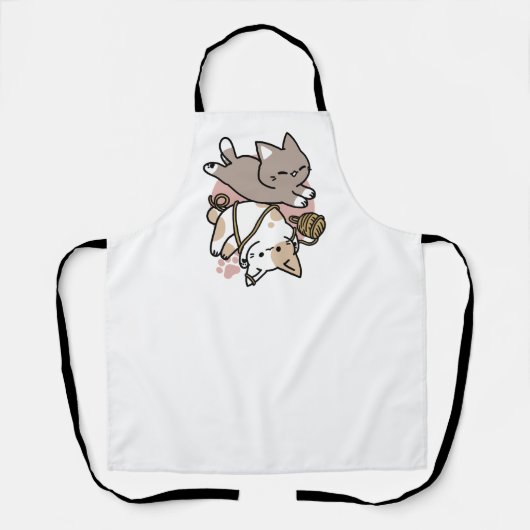 Cute Playful Cats Design – Fun Paws and Play Art Schürze (Vorderseite)