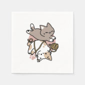 Cute Playful Cats Design – Fun Paws and Play Art Serviette (Vorderseite)