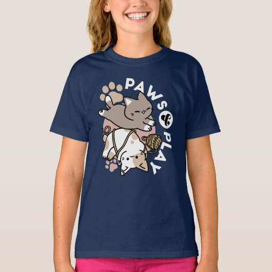 Cute Playful Cats Design – Fun Paws and Play Art T-Shirt (Vorderseite)