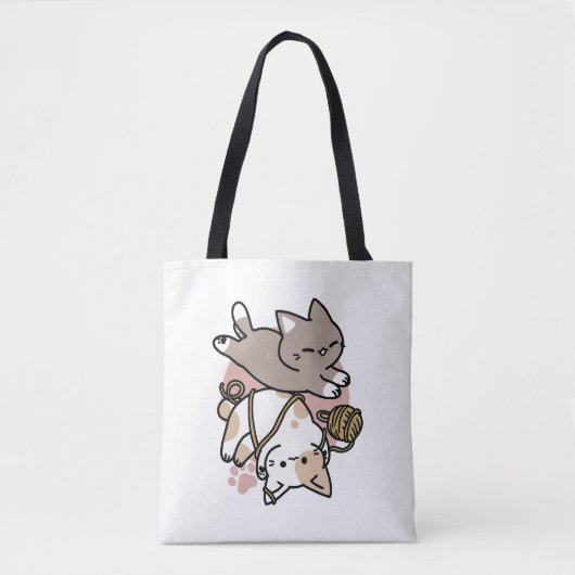 Cute Playful Cats Design – Fun Paws and Play Art Tasche (Vorderseite)