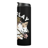 Cute Playful Cats Design – Fun Paws and Play Art Thermosbecher (Nach rechts gedreht)
