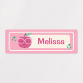 Cute Playful Pink Apple Watermelon Name Etiketten (Design 1)