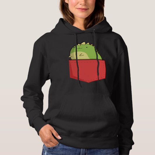 Cute Pocket Dino Prehistoric Rex Dino In Pocket K Hoodie (Vorderseite)