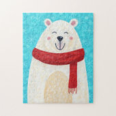 Cute Polar Bear Art Christmas Holiday Puzzle Art (Vertikal)