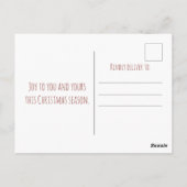 Cute polar bear build a snowman, Christmas Postkarte (Rückseite)