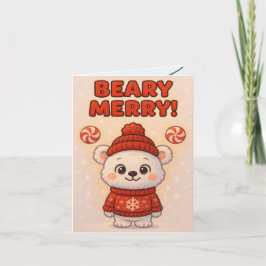 Cute Polar Bear Christmas Karte