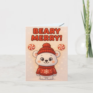 Cute Polar Bear Christmas Karte