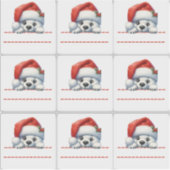 Cute Polar Bear Christmas Label (Vorderseite)