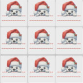 Cute Polar Bear Christmas Label (Vorderseite)