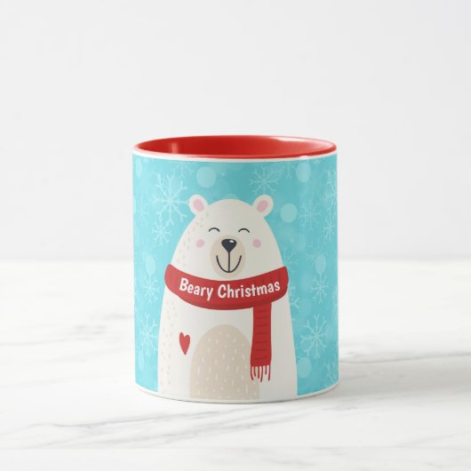 Cute Polar Bear Holiday Art Personal Mug Cup Tasse (Zentrum)