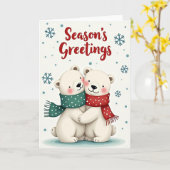 Cute Polar Bear Holiday Card Karte (Gelbe Blume)