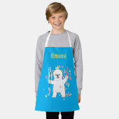 Cute Polar bear Kids Name Art Apron Schürze (Getragen)
