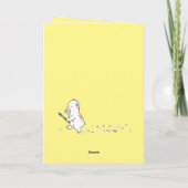 Cute Polar Bear Little Artist Folded Kids Birthday Karte (Rückseite)