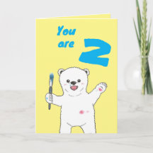 Cute Polar Bear Little Artist Folded Kids Birthday
