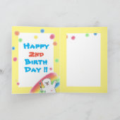 Cute Polar Bear Little Artist Folded Kids Birthday Karte (Innenseite)