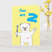 Cute Polar Bear Little Artist Folded Kids Birthday Karte (Gelbe Blume)