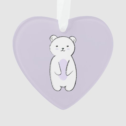 Cute Polar Bear Ornament (Rückseite)