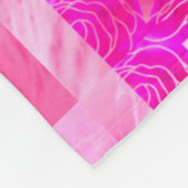 Cute Polar Bear Pink Floral Fleece Blanket (Ecke)