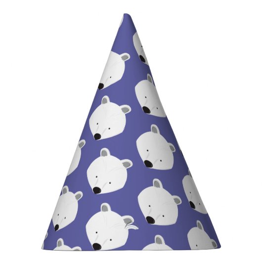 Cute Polar Bear Purple Animal Partyhütchen (Rechts)