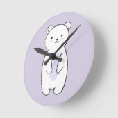 Cute Polar Bear Runde Wanduhr (Winkel)