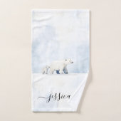 Cute polar bear script name badhandtuch set (Handtuch)