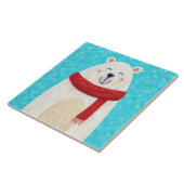 Cute Polar Bear Snow Winter Decorative Tile Fliese (Seite)