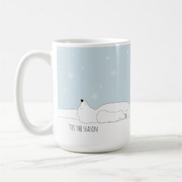 Cute Polar Bear 'tis the season Customizable Kaffeetasse