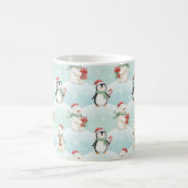 Cute Polar Bears & Penguins Christmas Pattern Mug Kaffeetasse (Mittel)